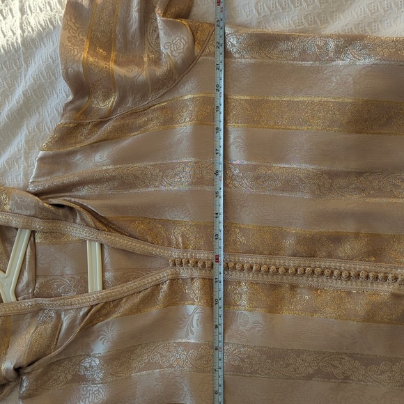 Silk Metallic Gold Kaftan from Morocco - Picture 6 of 6
